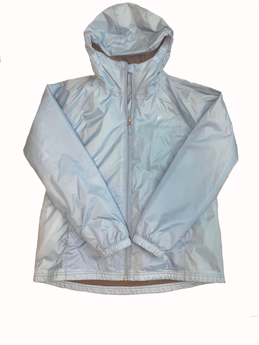 L.L. Bean Light Blue Women’s Hooded Raincoat SZ Large
